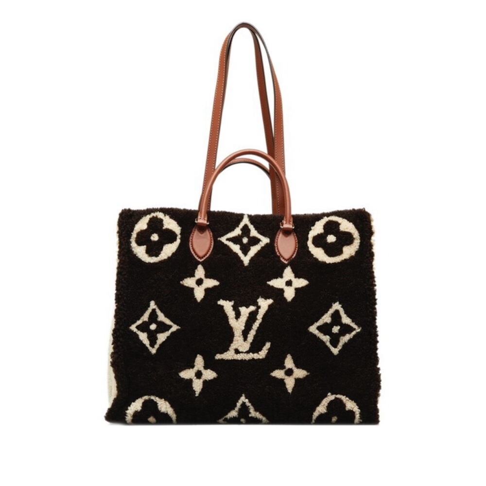 Louis Vuitton Black and Cream Tote